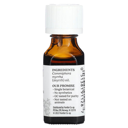 Aura Cacia 100% Pure Myrrh Essential Oil, 0.5 fl. oz, Balsamic Aroma for Centering & Meditative Restoring