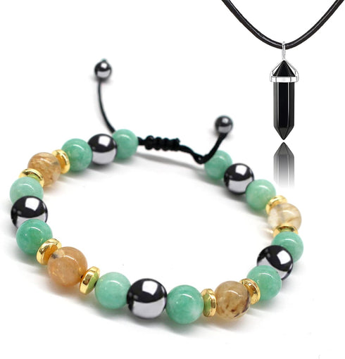 Money Attraction Bracelet - Citrine Crystal Women MenBracelets -Wealth Prosperity Abundance Stone