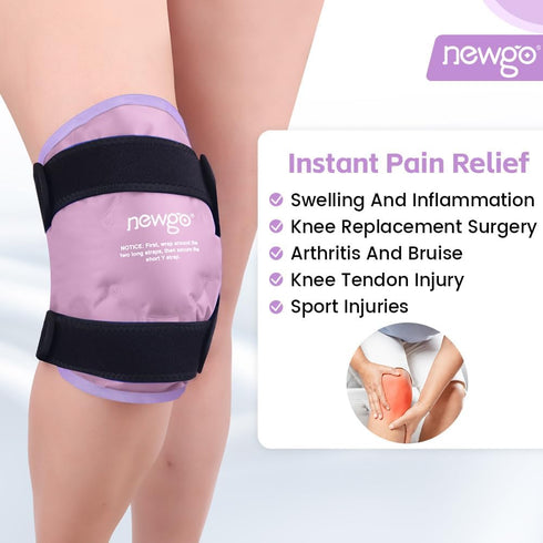 NEWGO Ice Pack Wrap for Knee Replacement Surgery, Reusable Gel Cold Pack for Knee Injuries, Meniscus Tear, ACL, Swelling