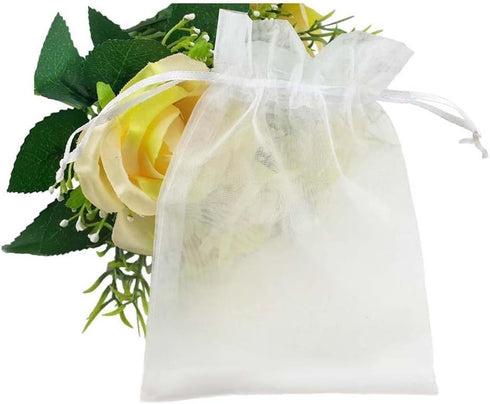 SumDirect 50Pcs Sheer Organza Bags - 4x6 inches Jewelry Drawstring Pouches for Wedding Party Favors