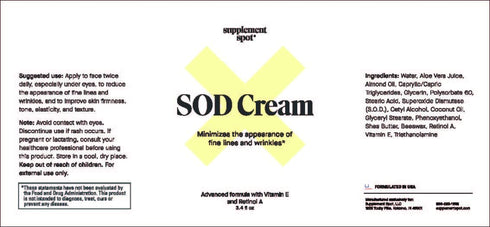 Superoxide Dismutase (SOD) Anti-Aging Cream - Face Moisturizer for Fine Lines & Wrinkles, 3.4 oz
