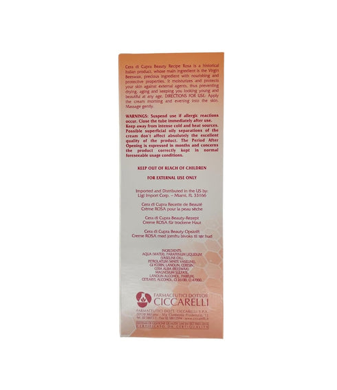 Rosa Face Cream Moisturizer for Dry Skin - Nourishing Formula with Virgin Beeswax (2.54 Fl Oz / 75 ml)
