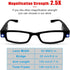 2 Pcs Reading Glasses with Lights, LED Readers for Men Women, Lighted Magnifier Nighttime Reader, +250