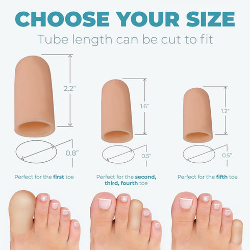 Homergy Original Soft Gel Toe Cap, 6 Big Toe Protectors for Women & Men, Relief from Missing/Ingrown Toenails, Corns,