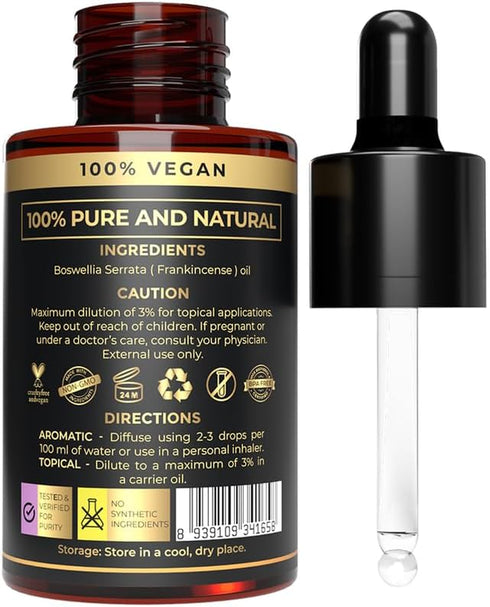 Frankincense Essential Oil for Body Comfort - 100% Natural Organic Frankincense Oil for Skin - Frankincense Essential Oil Organic for Face & Diffuser
