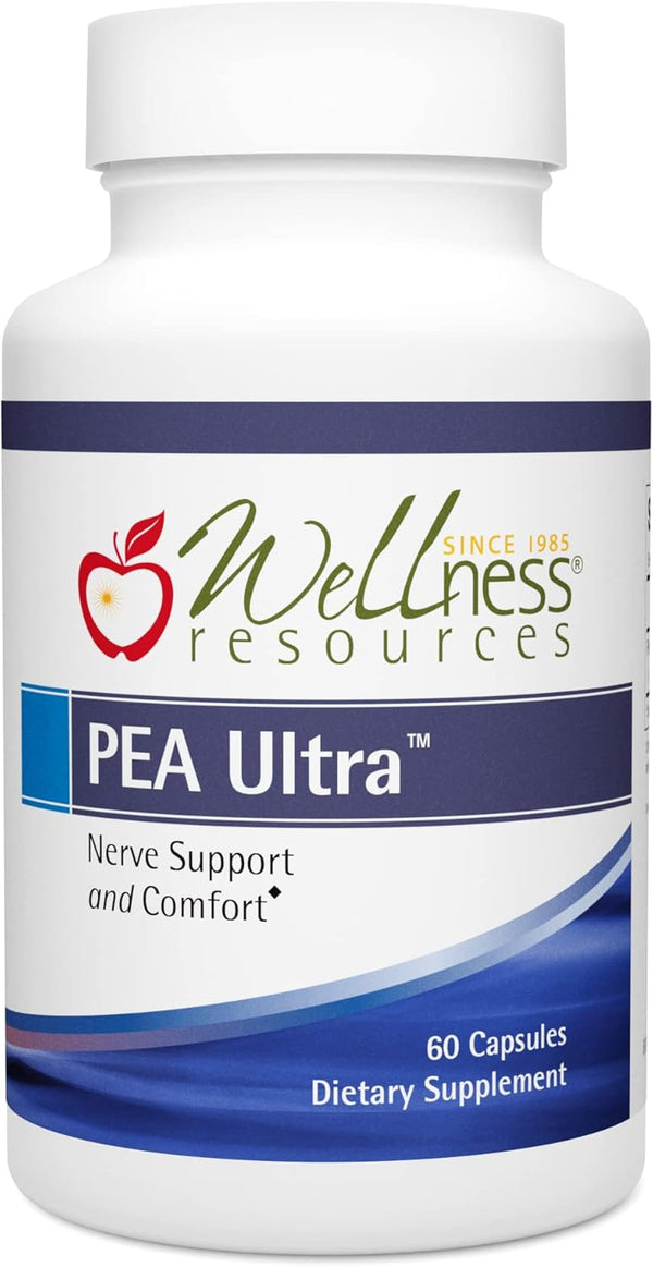 Wellness Resources PEA Ultra with Levagen+, 300mg Micronized Palmitoylethanolamide for Minor Pain, 60 Capsules