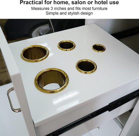 Hair Dryer Holder Insert, Firm and Rust Proof, Stainless Steel Hair Dryer Stand for Bathroom Hotel Hairdressing Salon(Gold)