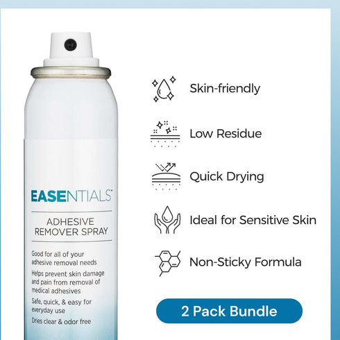 Skin-Friendly No Sting Adhesive Remover Spray, 50 ml (2 Pack), Ideal for Ostomy Patients, Sensitive Skin, Quick Dry