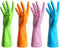 4 Pair Waterproof Reusable Nitrile Gloves for Dishwashing, Car-washing, Laundry, Household Cleaning