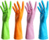 4 Pair Waterproof Reusable Nitrile Gloves for Dishwashing, Car-washing, Laundry, Household Cleaning