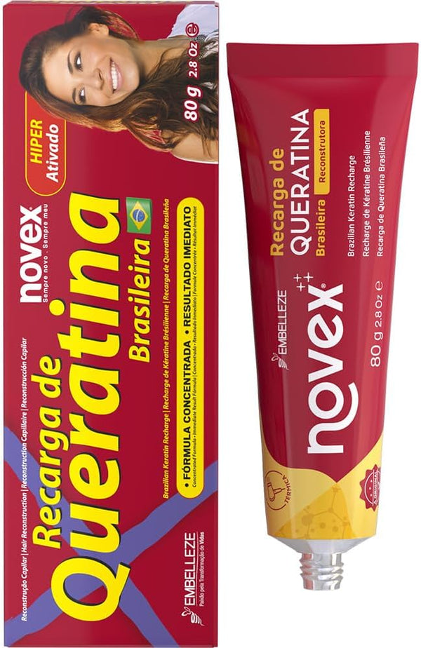 Novex Keratin Recharge Leave-in Conditioner - Reconstructive Keratin for Frizz Control & Damage Repair