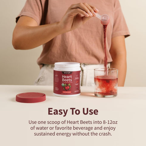 Snap Supplements Heart Beets, USDA Organic Beet Root Powder, 3-in-1 Cardiovascular Superfood, 250g