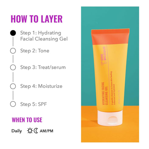 Good Molecules Hydrating Facial Cleansing Gel, Face Wash with Rosewater and Pineapple for Brightening