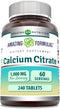 Amazing Formulas Calcium Citrate Supplement, 1000 Mg, 240 Tablets, Non-GMO, Gluten Free