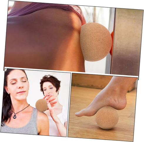 Set Sosoport Cork Massage Ball Yoga Massager Soft Spiky Roller Ball for Neck Back Foot Arm Muscle Relief
