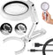 30X 10X Magnifying Glass with Light and Stand, Foldable Handheld for Seniors Reading and Close Work