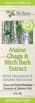 Maine Chaga Mushroom & Birch Bark Extract Liquid - 2oz, Wild Harvested & Double Extracted