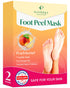 PLANTIFIQUE Foot Peeling Mask, 2 Pack, Exfoliating Foot Peel Mask for Dry Cracked Feet, Repairs Heels & Removes Dead