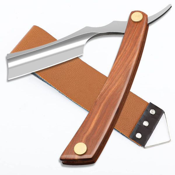Professional Straight Razor with Strope - Premium Stainless Steel Barber Shaver Razor for Men’s Grooming (NO.150)