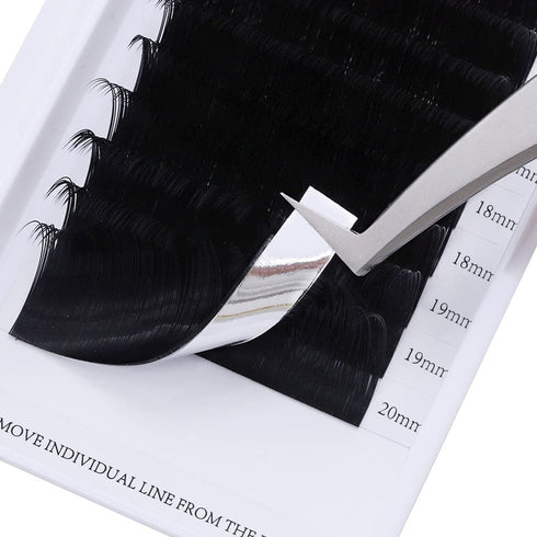 Lash Extension Supplies, D Curl 15-20mm Mixed Tray Silk Classic Individual Eyelash Extensions (0.20-D)