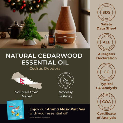 Gya Labs Cedarwood Essential Oil for Hair and Diffuser, 0.34 Fl Oz, 100% Pure Natural Cedarwood Oil