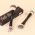DUcare Makeup Brushes, Duo End Foundation Contour & Buffer Brush Set, 2Pcs, Black