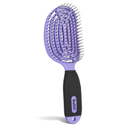 NuWay 4HAIR DoubleC U.S. Patented Double Curved Detangling Brush - Hair Dryer Safe (Violet)