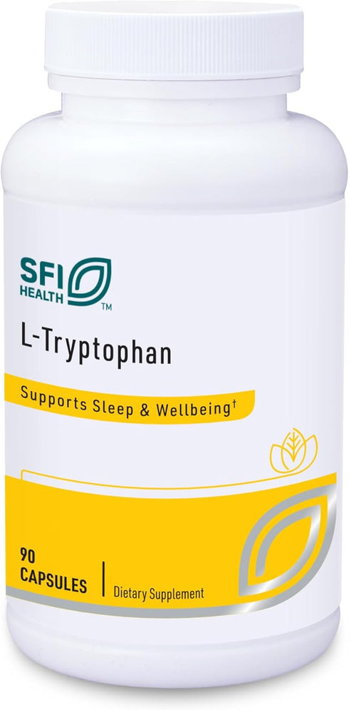 Klaire Labs L-Tryptophan, Amino Acid Precursor to Serotonin & Melatonin, Mood & Sleep Support, 90 Capsules