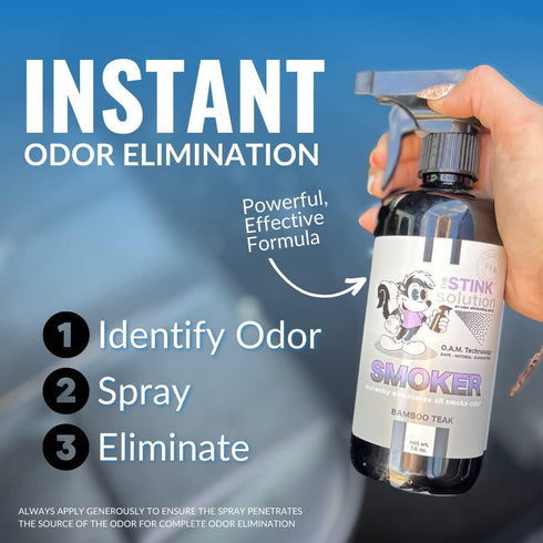 Smokers Odor Eliminating Spray, Completely Removes Smoke Odors, Three 4 oz Bottles, Bamboo Teak, Sky Blue