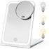 Lighted Travel Makeup Mirror, Portable 10X Magnification with 72 LED Lights, Rechargeable Cosmetic Mirror
