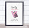 The Card Zoo New Baby Birth Details Christening Nursery Initial V Vulture Keepsake Gift Print
