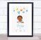 The Card Zoo New Baby Birth Details Christening Nursery Dark Skin Afro Boy Gift Print