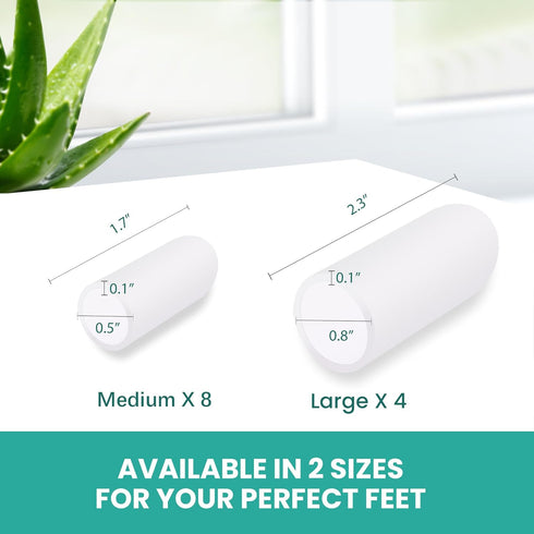 Welnove Gel Toe Cap and Protector, 12-Pack Aloe Vera Infused Silicone Toe Covers for Pain Relief