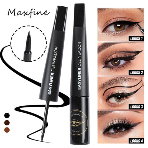 AKARY Dip Eyeliner Waterproof 24H Longlasting, Black Liquid Eyeliner Quick Drying, Colored Eye Liner Pencil for Women Bold & Natural Eye Make Up with Precise & Easy Application, 0.22 fl oz, 01