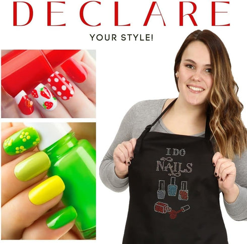 Plum Hill I Do Nails Cute Nail Tech Apron for Women - Salon Cosmetology Apron for Nail Technicians