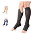 Ziperior 8-15 mmHg Compression Grade 0 Calf Inside Leg Zipper Open Toe Socks