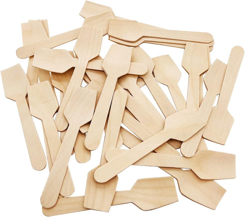 Mini Wooden Spoons, 200 Pcs 4 Inch Disposable Biodegradable Birchwood Dessert Spoons
