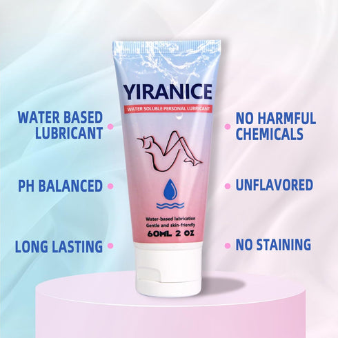 YIRANICE 2.0 oz Water-Based Lubricant, Clear and Intimate, Long-Lasting Moisturizing, Sensitive Skin Safe, pH-Balanced