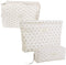 Juoxeepy Floral Quilted Makeup Bag, Aesthetic Cotton Cosmetic Pouch for Toiletries