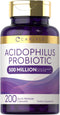 Carlyle Acidophilus Probiotic | 500 Million CFU | 200 Capsules, Non-GMO & Gluten Free for Men & Women