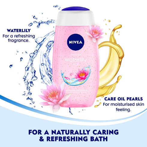 Nivea Bath Shower Water Lily Oil, 250 ML, Moisturizing Skin Cleanser