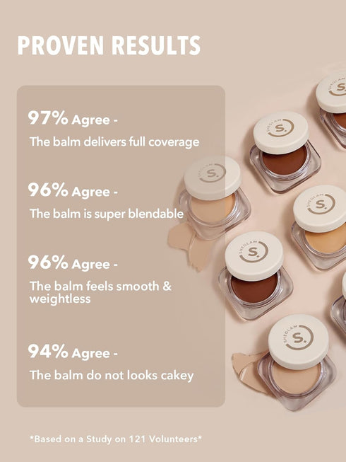 SHEGLAM Hydrating Cream Full Coverage Foundation Balm, Long Lasting Concealer for Dry Skin - Shell