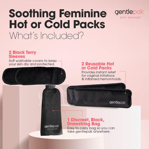 Gentlepak Reusable Perineal Ice & Heat Paks - Washable Sleeves for Postpartum, Pregnancy & Pain Relief (2-Pack Tube)