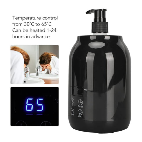 Pissente 110240V Essential Oil Heater, LED Display Temperature Adjust Single Massage Oil Bottle Warmer Portable Single