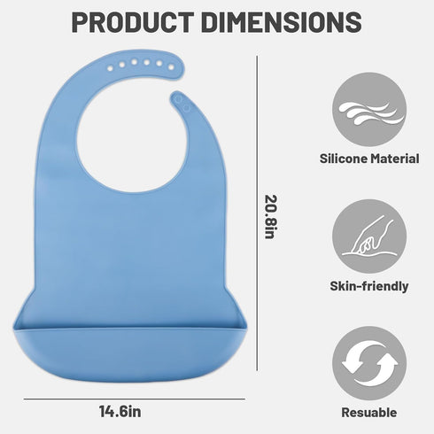 varlldibao Adult Bibs for Men & WomenAdjustable Silicone Adult BibWashable Waterproof Bib for Elderly with Crumb