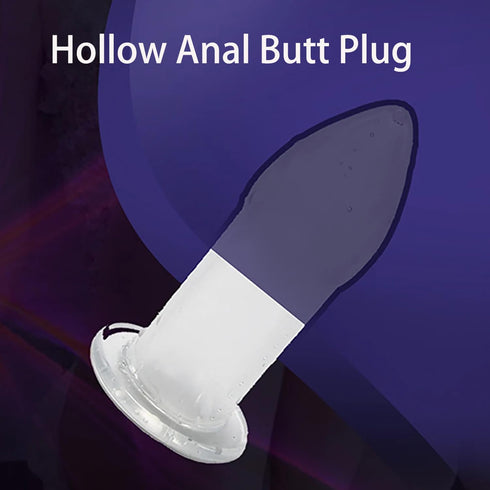 missmall Famle BDSM Hollow Anal Butt Plug Anal Dilator Adult Sex Toys for Couples,Soft Silicone Anal Plug Expander Sex