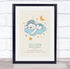 The Card Zoo New Baby Birth Details Christening Nursery Bear Cloud Yellow Keepsake Gift Print
