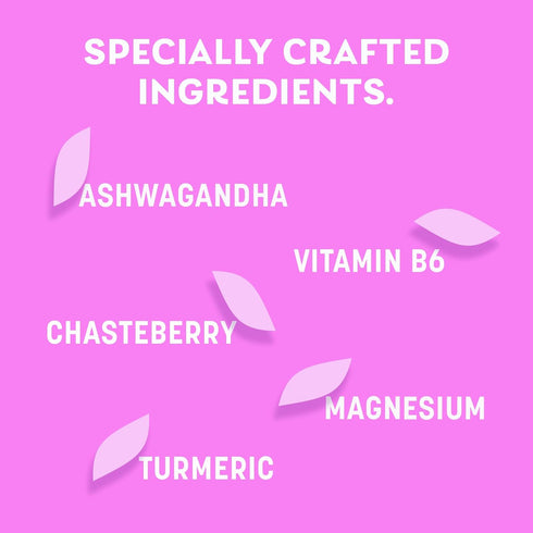 Pamprin Botanicals Supplement for PMS & Period Support - 22 Count, with Ashwagandha, Magnesium, Turmeric & Vitamin B6