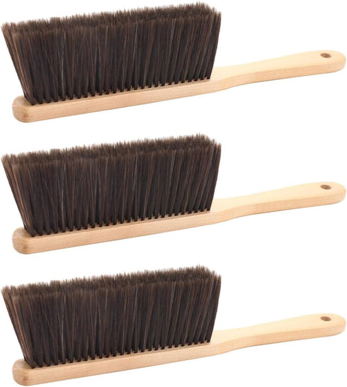 Hand Broom Brush, 3pcs Hand Broom with Wood Handle, Soft Whisk Broom for Cleaning Counter Furniture Carpet