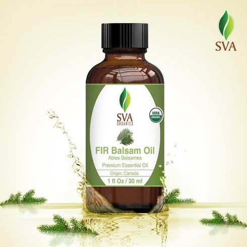 SVA Organics Fir Balsam Essential Oil 1oz (30ml) - Premium Oil with Dropper for Skincare and Aromatherapy